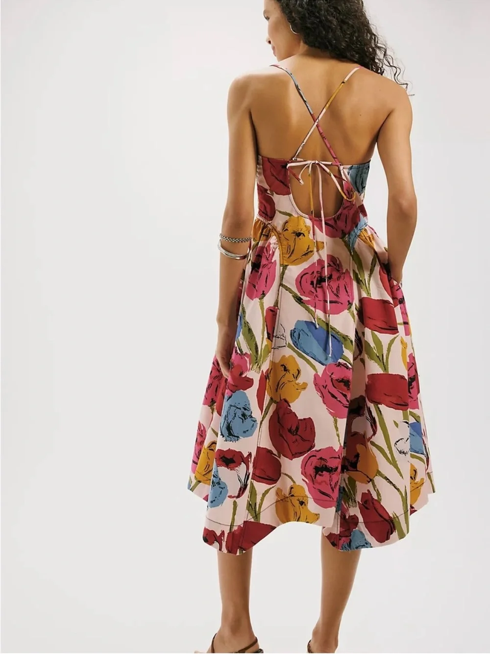 Free People Pink Multi Floral Midi Dress